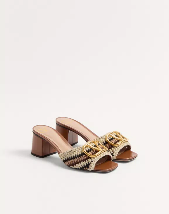 Valentino Vlogo Signature Slide Sandal With Crochet Embroidery 60Mm - Image 7